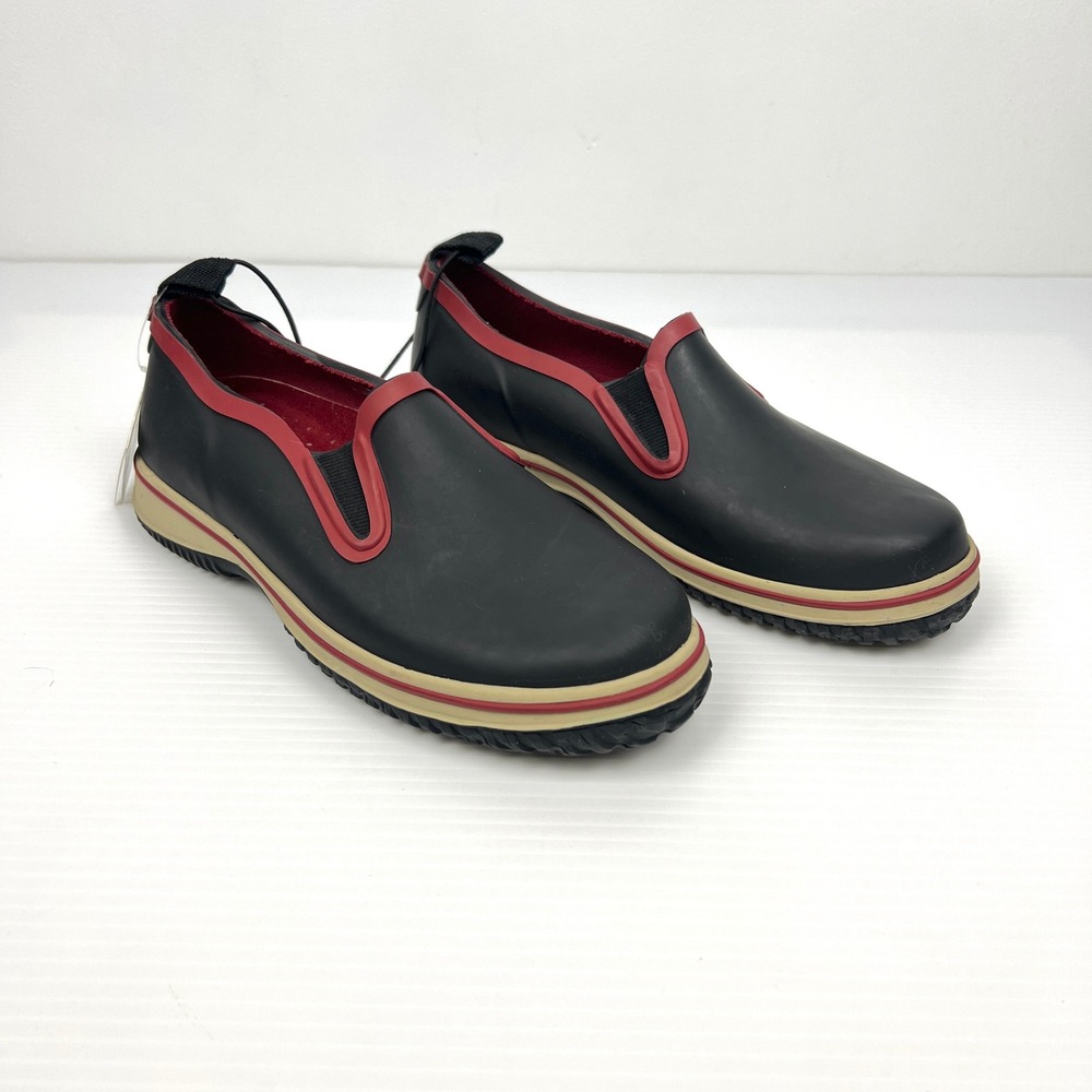 NWT Sz 7- Wild‎ Country Tara Black Red Waterproof Fashion Rubber Boots Women